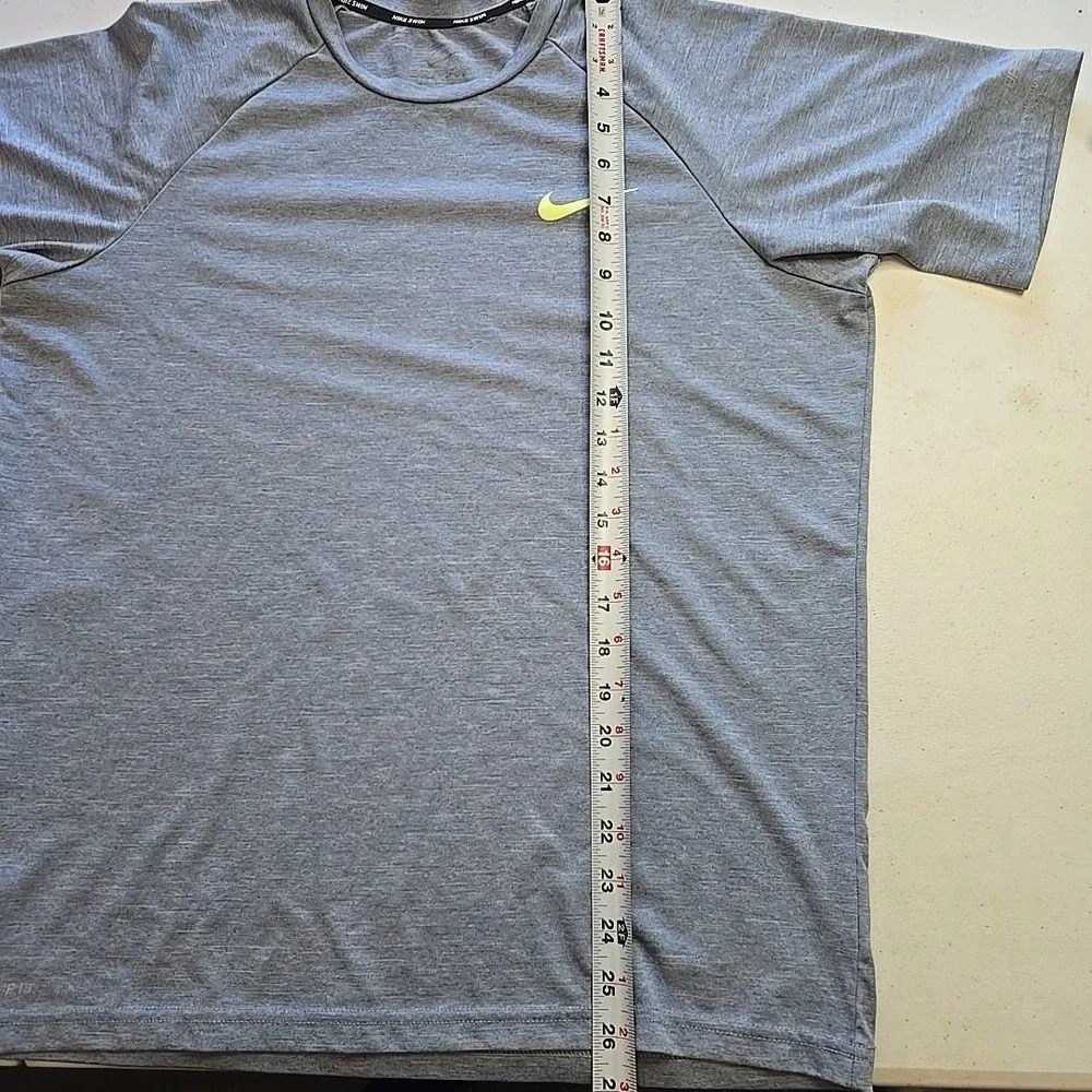 Nike Swim‎ Shirt Mens Medium Blue Dri Fit Swimming Lightweight UPF 40+ Beachy